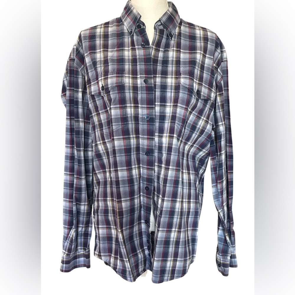 Roper Men's Blue and Red Plaid Casual Shirt